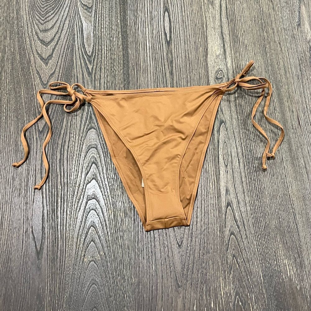 NWT Skims Recycled Swim Low Rise Tie Bikini Bottom Low Rise Side Ties Almond 2X